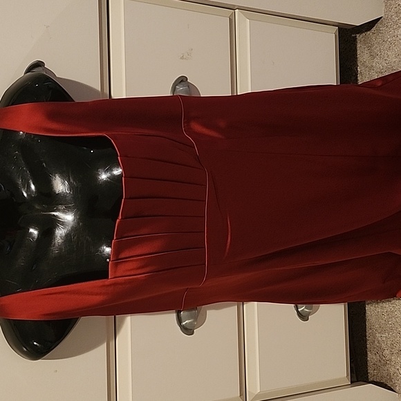 Calvin Klein Red Super Sexy Red Satin Pinup Girl Cocktail Dress - Picture 9 of 11